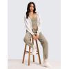 imageCRZ YOGA Cotton Fleece Lined Jogger Sweatpants Women 28  Casual Lounge Travel Pants with Pockets Winter WarmOak