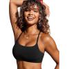 imageCRZ YOGA DDD Scoop Neck Bikini Tops for Women  Padded Adjustable Spaghetti Straps Bathing Swimsuit Sports BraBlack