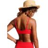imageCRZ YOGA DDD Scoop Neck Bikini Tops for Women  Padded Adjustable Spaghetti Straps Bathing Swimsuit Sports BraDeep Red