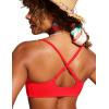 imageCRZ YOGA DDD Scoop Neck Bikini Tops for Women  Padded Adjustable Spaghetti Straps Bathing Swimsuit Sports BraDeep Red