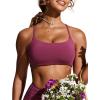 imageCRZ YOGA DDD Scoop Neck Bikini Tops for Women  Padded Adjustable Spaghetti Straps Bathing Swimsuit Sports BraFuchsia