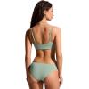 imageCRZ YOGA DDD Scoop Neck Bikini Tops for Women  Padded Adjustable Spaghetti Straps Bathing Swimsuit Sports BraGreen Palm Court