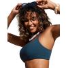 imageCRZ YOGA DDD Scoop Neck Bikini Tops for Women  Padded Adjustable Spaghetti Straps Bathing Swimsuit Sports BraInsignia Blue