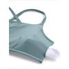 imageCRZ YOGA DDD Scoop Neck Bikini Tops for Women  Padded Adjustable Spaghetti Straps Bathing Swimsuit Sports BraLight Grayish Blue