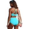 imageCRZ YOGA DDD Scoop Neck Bikini Tops for Women  Padded Adjustable Spaghetti Straps Bathing Swimsuit Sports BraTurquoise