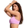 imageCRZ YOGA DDD Scoop Neck Bikini Tops for Women  Padded Adjustable Spaghetti Straps Bathing Swimsuit Sports BraVita Pink