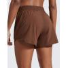 imageCRZ YOGA Dolphin Athletic Shorts for Women 5  Mid Waisted Quick Dry for Running Workout Gym Track with Zip PocketCoffee Brown