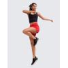 imageCRZ YOGA Dolphin Athletic Shorts for Women 5  Mid Waisted Quick Dry for Running Workout Gym Track with Zip PocketDeep Red