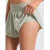 imageCRZ YOGA Drapey Double Ruffles Athletic Shorts for Women 25  High Waisted Flowy Tennis Workout Running Tiered SkortsFog Green