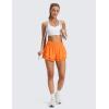 imageCRZ YOGA Drapey Double Ruffles Athletic Shorts for Women 25  High Waisted Flowy Tennis Workout Running Tiered SkortsSparkle Orange
