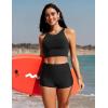 imageCRZ YOGA High Waisted Dolphin Board Shorts for Women 25  Quick Dry Swim Beach Bathing Suit Bottoms with LinerBlack