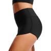 imageCRZ YOGA High Waisted Dolphin Board Shorts for Women 25  Quick Dry Swim Beach Bathing Suit Bottoms with LinerBlack