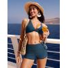 imageCRZ YOGA High Waisted Dolphin Board Shorts for Women 25  Quick Dry Swim Beach Bathing Suit Bottoms with LinerInsignia Blue