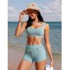 imageCRZ YOGA High Waisted Dolphin Board Shorts for Women 25  Quick Dry Swim Beach Bathing Suit Bottoms with LinerLight Grayish Blue