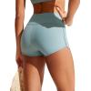 imageCRZ YOGA High Waisted Dolphin Board Shorts for Women 25  Quick Dry Swim Beach Bathing Suit Bottoms with LinerLight Grayish Blue