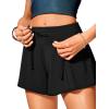 imageCRZ YOGA High Waisted Flowy Board Shorts for Womens  Swim Beach Skirt Skorts Bathing Swimsuit Bottoms with LinerBlack