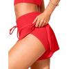 imageCRZ YOGA High Waisted Flowy Board Shorts for Womens  Swim Beach Skirt Skorts Bathing Swimsuit Bottoms with LinerDeep Red