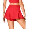 imageCRZ YOGA High Waisted Flowy Board Shorts for Womens  Swim Beach Skirt Skorts Bathing Swimsuit Bottoms with LinerDeep Red