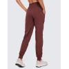 imageCRZ YOGA Lightweight Workout Joggers for Women 26285305  Outdoor Running Casual Pants with PocketsRed Merlot