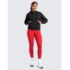 imageCRZ YOGA Matte Thermal Fleece Lined Leggings 28  Casual Lounge Workout Womens Yoga Full Length Pants Winter WarmAurora Red