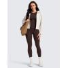 imageCRZ YOGA Matte Thermal Fleece Lined Leggings 28  Casual Lounge Workout Womens Yoga Full Length Pants Winter WarmHot Fudge Brown