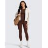 imageCRZ YOGA Matte Thermal Fleece Lined Leggings 28  Casual Lounge Workout Womens Yoga Full Length Pants Winter WarmLava Brown