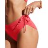 imageCRZ YOGA Mid Waisted Ruched Bikini Bottoms for Women  Full Coverage Bathing Swimsuit Adjustable Side Tie Swim BriefsDeep Red