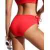 imageCRZ YOGA Mid Waisted Ruched Bikini Bottoms for Women  Full Coverage Bathing Swimsuit Adjustable Side Tie Swim BriefsDeep Red