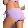 imageCRZ YOGA Mid Waisted Ruched Bikini Bottoms for Women  Full Coverage Bathing Swimsuit Adjustable Side Tie Swim BriefsElfin Purple