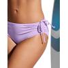 imageCRZ YOGA Mid Waisted Ruched Bikini Bottoms for Women  Full Coverage Bathing Swimsuit Adjustable Side Tie Swim BriefsElfin Purple