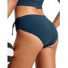 imageCRZ YOGA Mid Waisted Ruched Bikini Bottoms for Women  Full Coverage Bathing Swimsuit Adjustable Side Tie Swim BriefsInsignia Blue