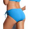 imageCRZ YOGA Mid Waisted Ruched Bikini Bottoms for Women  Full Coverage Bathing Swimsuit Adjustable Side Tie Swim BriefsMadagascar Blue