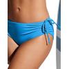 imageCRZ YOGA Mid Waisted Ruched Bikini Bottoms for Women  Full Coverage Bathing Swimsuit Adjustable Side Tie Swim BriefsMadagascar Blue