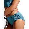 imageCRZ YOGA Mid Waisted Ruched Bikini Bottoms for Women  Full Coverage Bathing Swimsuit Adjustable Side Tie Swim BriefsSapphire Blue