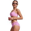 imageCRZ YOGA Mid Waisted Ruched Bikini Bottoms for Women  Full Coverage Bathing Swimsuit Adjustable Side Tie Swim BriefsVita Pink