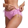 imageCRZ YOGA Mid Waisted Ruched Bikini Bottoms for Women  Full Coverage Bathing Swimsuit Adjustable Side Tie Swim BriefsVita Pink