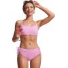 imageCRZ YOGA Mid Waisted Ruched Bikini Bottoms for Women  Full Coverage Bathing Swimsuit Adjustable Side Tie Swim BriefsVita Pink