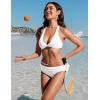 imageCRZ YOGA Mid Waisted Ruched Bikini Bottoms for Women  Full Coverage Bathing Swimsuit Adjustable Side Tie Swim BriefsWhite