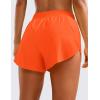 imageCRZ YOGA Mid Waisted Split Running Shorts for Women 4  Comfy Mesh Liner for Workout Athletic Gym Track Quick DryNeon Orange