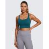 imageCRZ YOGA Naked Feeling Strappy Longline Sports Bras for Women  Medium Impact Criss Cross Yoga Padded Workout Crop TopBorealis Green