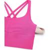 imageCRZ YOGA Naked Feeling Strappy Longline Sports Bras for Women  Medium Impact Criss Cross Yoga Padded Workout Crop TopHibiscus Purple