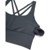 imageCRZ YOGA Naked Feeling Strappy Longline Sports Bras for Women  Medium Impact Criss Cross Yoga Padded Workout Crop TopMelanite