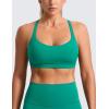imageCRZ YOGA Naked Feeling Strappy Sports Bras for Women  Criss Cross Back Wireless Padded Cami Yoga Workout TopCascadia Green