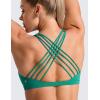 imageCRZ YOGA Naked Feeling Strappy Sports Bras for Women  Criss Cross Back Wireless Padded Cami Yoga Workout TopCascadia Green