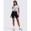imageCRZ YOGA Pima Cotton Relaxed Crop TShirts for Women  Workout Athletic Gym Casual Short Sleeve Shirts Loose Crewneck TopsLight Grey Heather