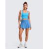 imageCRZ YOGA Ruffle Skirt Overlay Athletic Shorts for Women  High Waisted Flowy for Workout Running Tennis with Zip PocketParty Blue