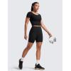 imageCRZ YOGA Secretsculpt Butterlift Biker Shorts 6 No Front Seam High Waist Womens Workout Gym Booty Scrunch ButtBlack