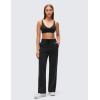 imageCRZ YOGA Softhold Double Lined Deep V Bralette  Womens Adjustable Straps Wireless Plunge TShirt Everyday Bra Comfy SmoothBlack