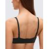 imageCRZ YOGA Softhold Double Lined Deep V Bralette  Womens Adjustable Straps Wireless Plunge TShirt Everyday Bra Comfy SmoothBlack