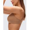 imageCRZ YOGA Softhold Double Lined Deep V Bralette  Womens Adjustable Straps Wireless Plunge TShirt Everyday Bra Comfy SmoothGravel Beige